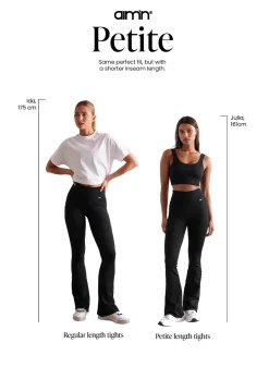 Treningstights|Ribbete Tights^AIM’N Ribbed Seamless Petite Tights Cacao
