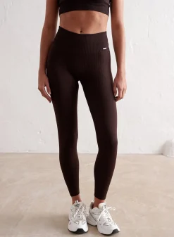 Treningstights|Ribbete Tights^AIM’N Ribbed Seamless Tights Cacao