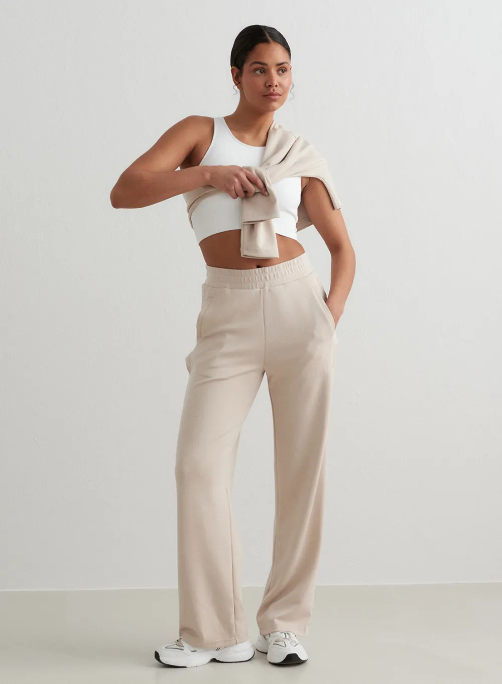 Myke Bukser|Sweatpants^AIM’N Café Au Lait Comfy Buttoned Pants Cafè au lait