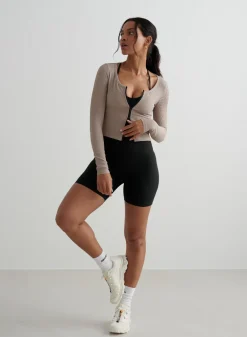 Long Sleeve Workout Tops|Treningsjakker^AIM’N Ribbed Performance Zipped Cardigan Dark clay