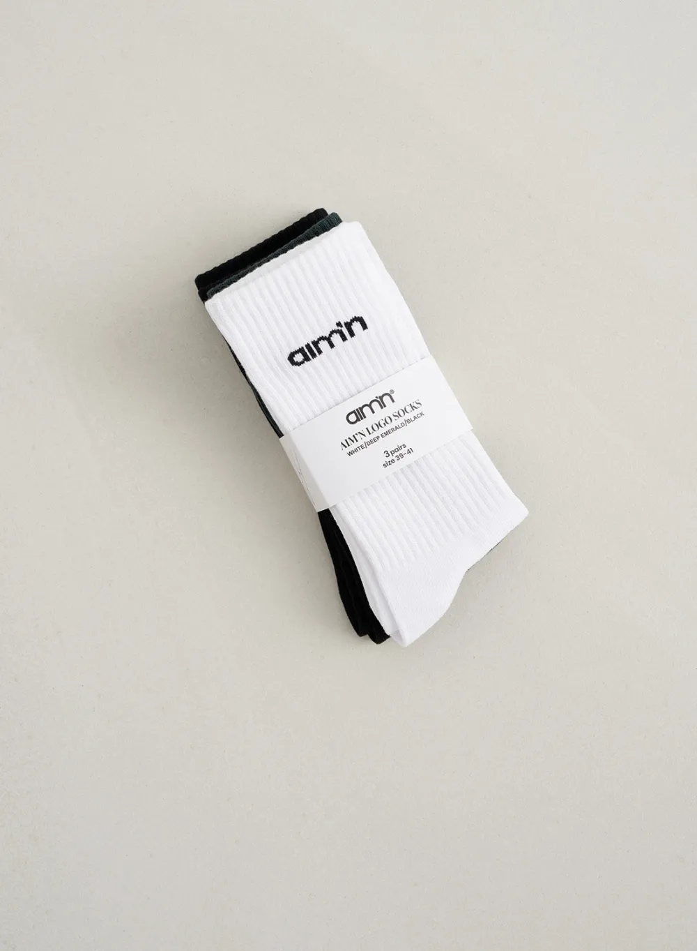 Sokker^AIM’N Aim'n Logo Socks 3-pack Deep emerald