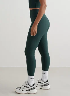 Treningstights|Ribbete Tights^AIM’N Ribbed Performance Tights Deep emerald