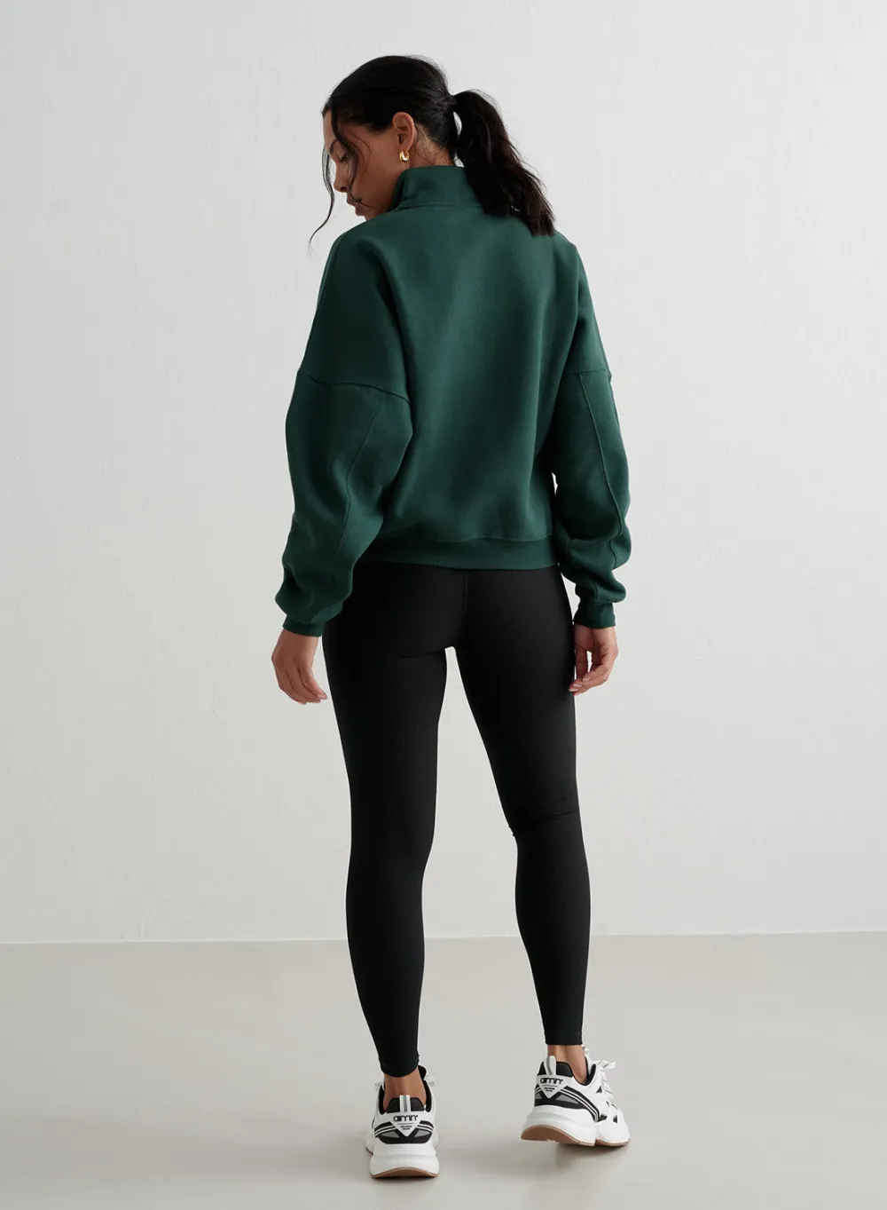 Langermede Skjorter|Sweatshirts^AIM’N Varsity Sweat Half Zip Deep emerald