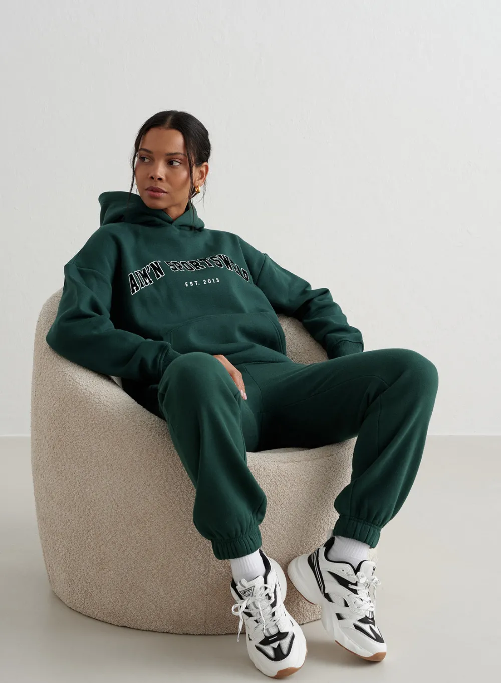Langermede Skjorter|Sweatshirts^AIM’N Varsity Sweat Hood Deep emerald