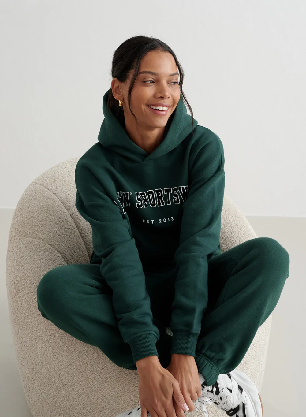 Langermede Skjorter|Sweatshirts^AIM’N Varsity Sweat Hood Deep emerald