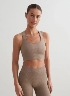 Ribbed Sports Bras|High Support^AIM’N High Support Ribbed Bra Espresso