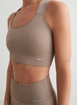 Ribbed Sports Bras|High Support^AIM’N High Support Ribbed Bra Espresso