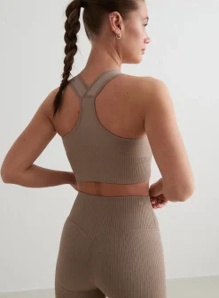 Ribbed Sports Bras|High Support^AIM’N High Support Ribbed Bra Espresso