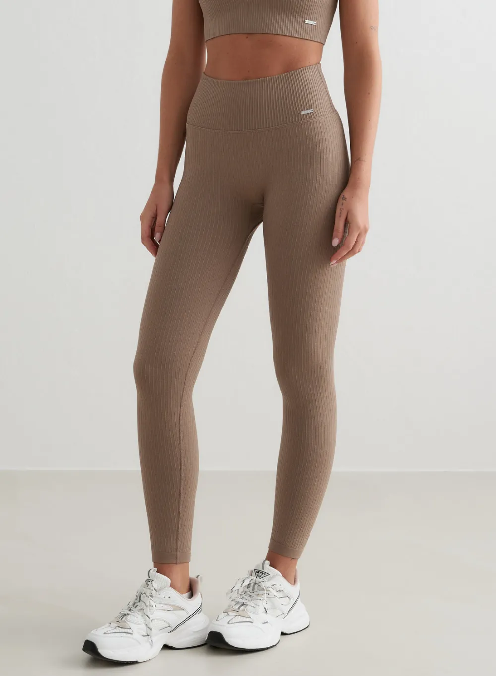 Treningstights|Ribbete Tights^AIM’N Ribbed Seamless Tights Espresso