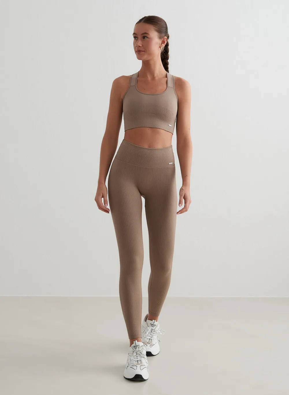 Treningstights|Ribbete Tights^AIM’N Ribbed Seamless Tights Espresso