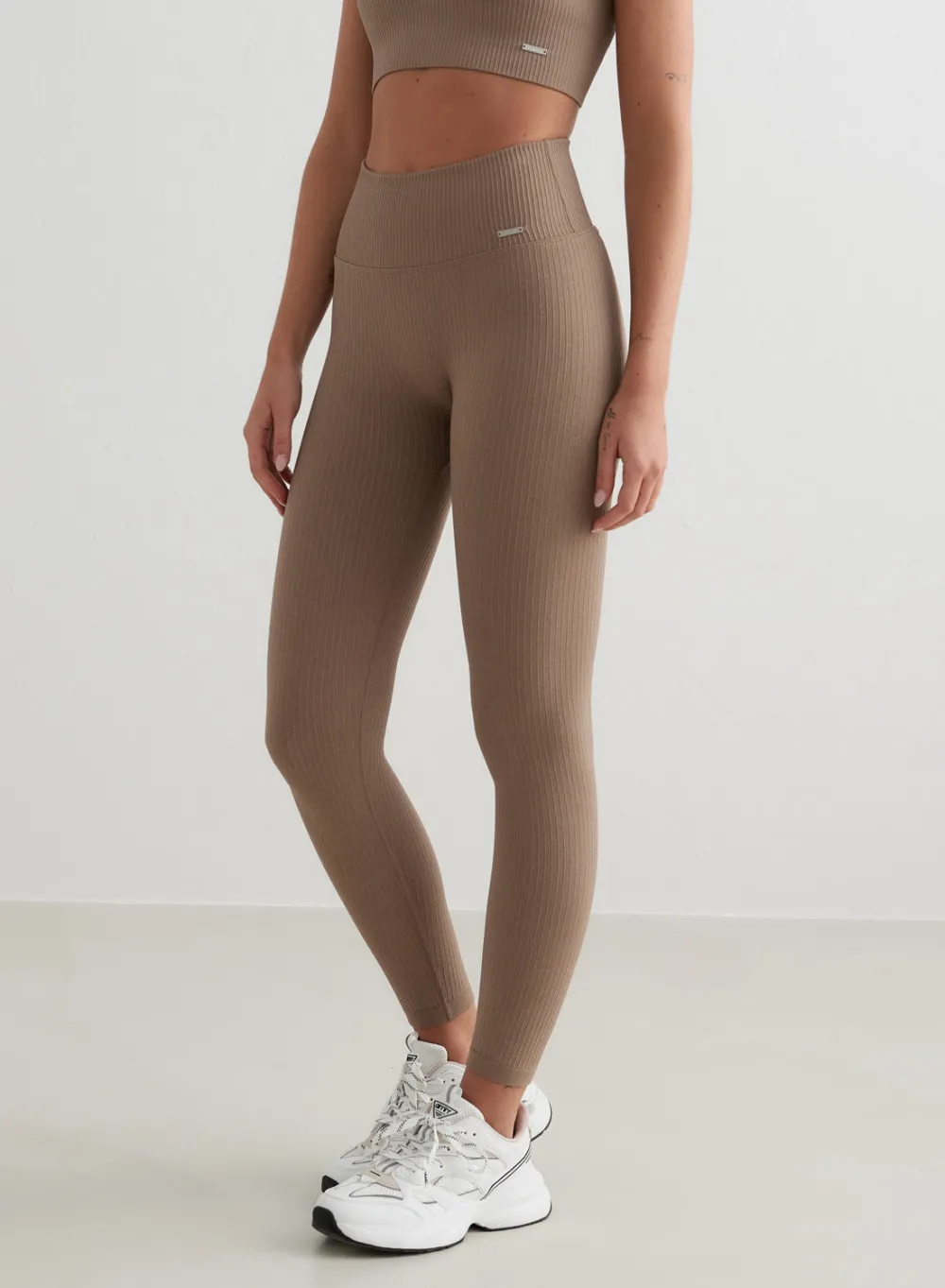 Treningstights|Ribbete Tights^AIM’N Ribbed Seamless Tights Espresso