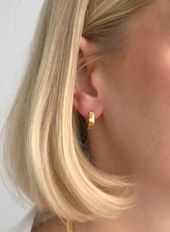 Vanntette Smykker^AIM’N Waterproof Angle Hoop Earrings Gold