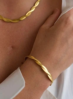 Vanntette Smykker^AIM’N Gold Waterproof Braid Bracelet