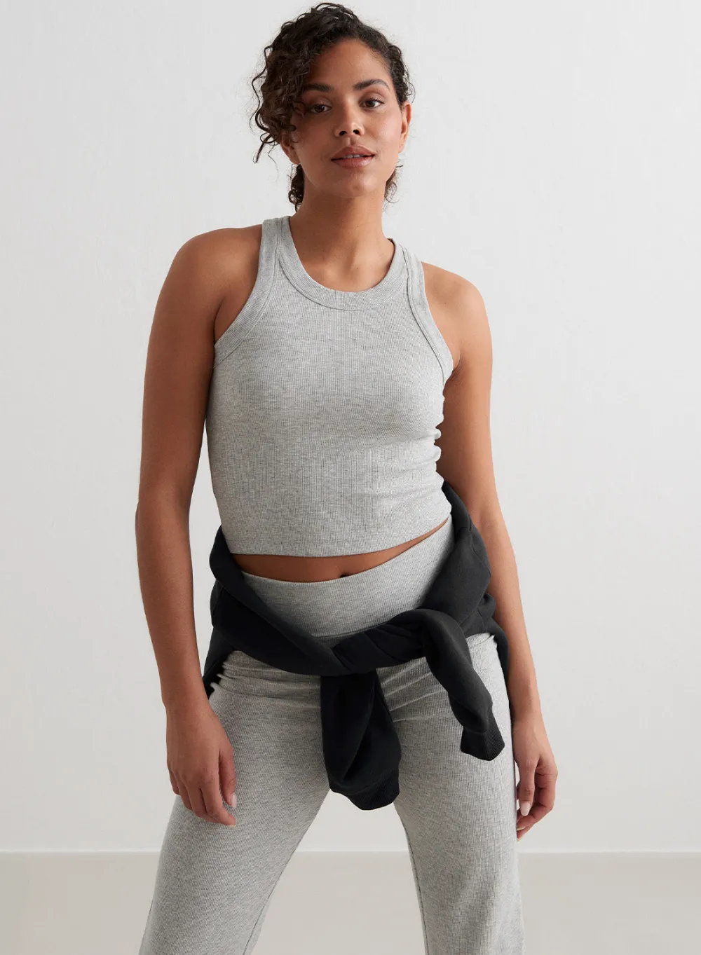 Tank Tops Og Trenings Tank Tops|Cropped Tank Tops^AIM’N Ease Ribbed Tank Top Grey melange