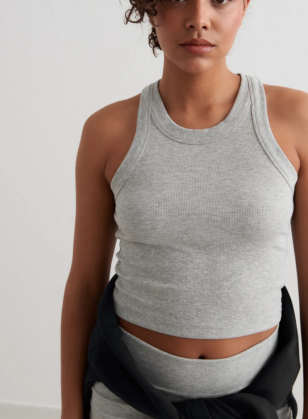 Tank Tops Og Trenings Tank Tops|Cropped Tank Tops^AIM’N Ease Ribbed Tank Top Grey melange