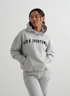 Langermede Skjorter|Sweatshirts^AIM’N Varsity Sweat Hood Grey melange