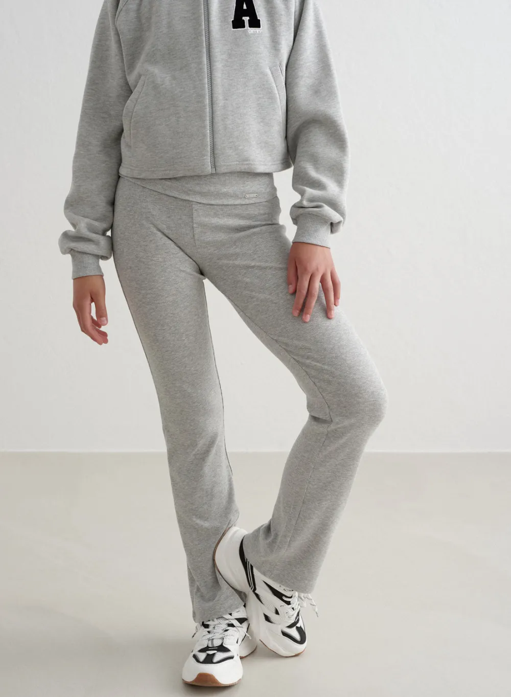 Workout Pants^AIM’N Young Ease Ribbed Pants Grey melange