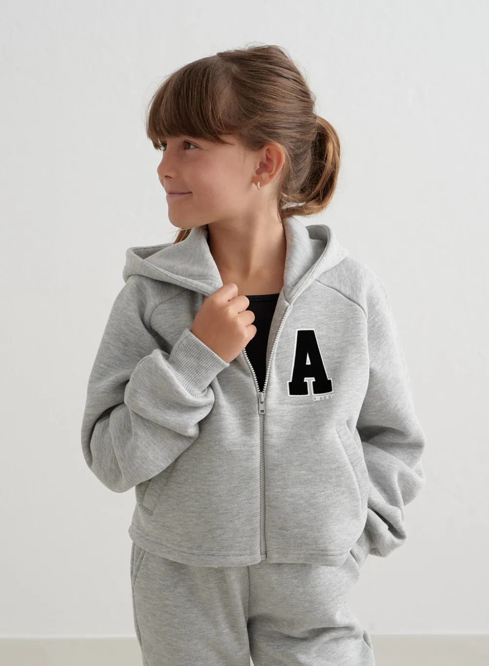 Løpejakker^AIM’N Young Sweat Zip Hood Grey melange