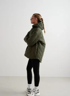 Anorakker|Høstjakker^AIM’N Oversized Quilted Anorak Khaki