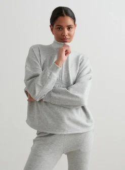Sweatshirts|Gensere^AIM’N Melange Comfy Half Zip Light Grey