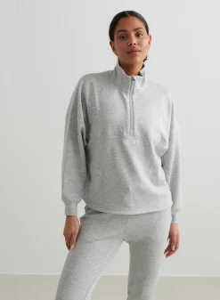 Sweatshirts|Gensere^AIM’N Melange Comfy Half Zip Light Grey