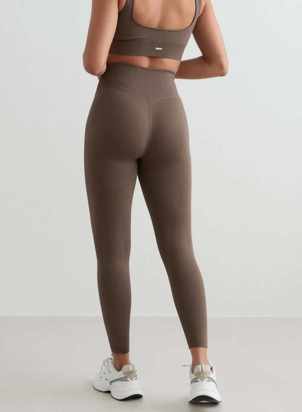 Treningstights|Ribbete Tights^AIM’N Ribbed Seamless Tights Macchiato