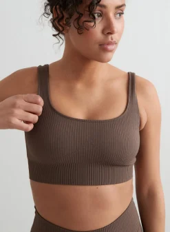 Ribbed Sports Bras|Seamless Sports Bras^AIM’N Ribbed Seamless Tank Bra Macchiato
