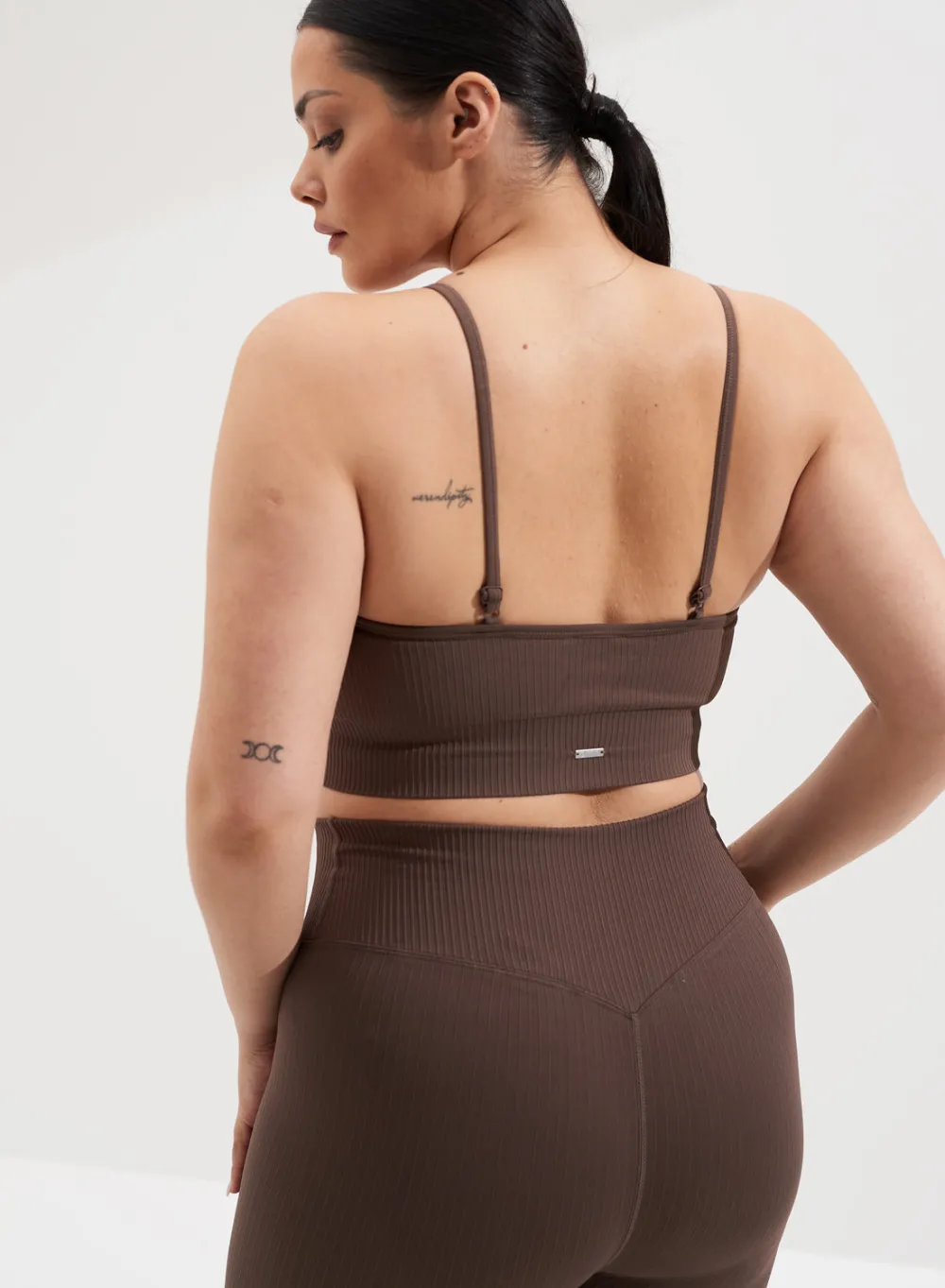 Ribbed Sports Bras|Seamless Sports Bras^AIM’N Ribbed Seamless Strap Bra Macchiato