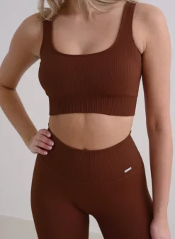 Ribbed Sports Bras|Seamless Sports Bras^AIM’N Ribbed Seamless Bra Mahogany