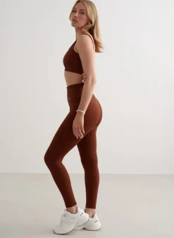 Treningstights|Ribbete Tights^AIM’N Ribbed Seamless Tights Mahogany