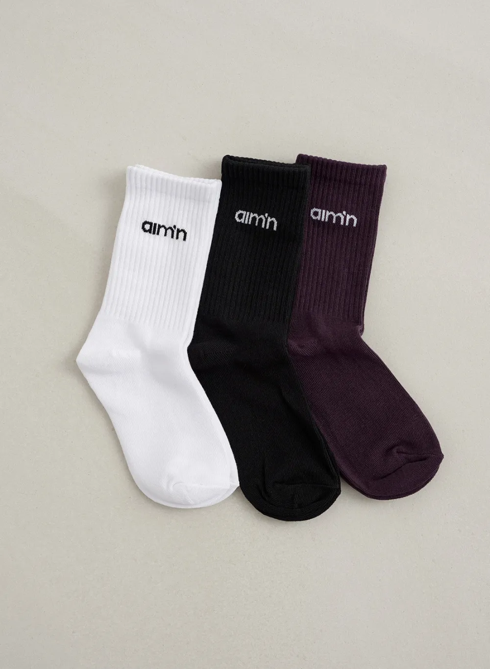 Sokker^AIM’N Midnight Plum Young Aim'n Logo Socks 3-pack