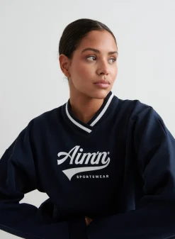 Sweatshirts|Gensere^AIM’N Navy Pitch V-neck Sweatshirt