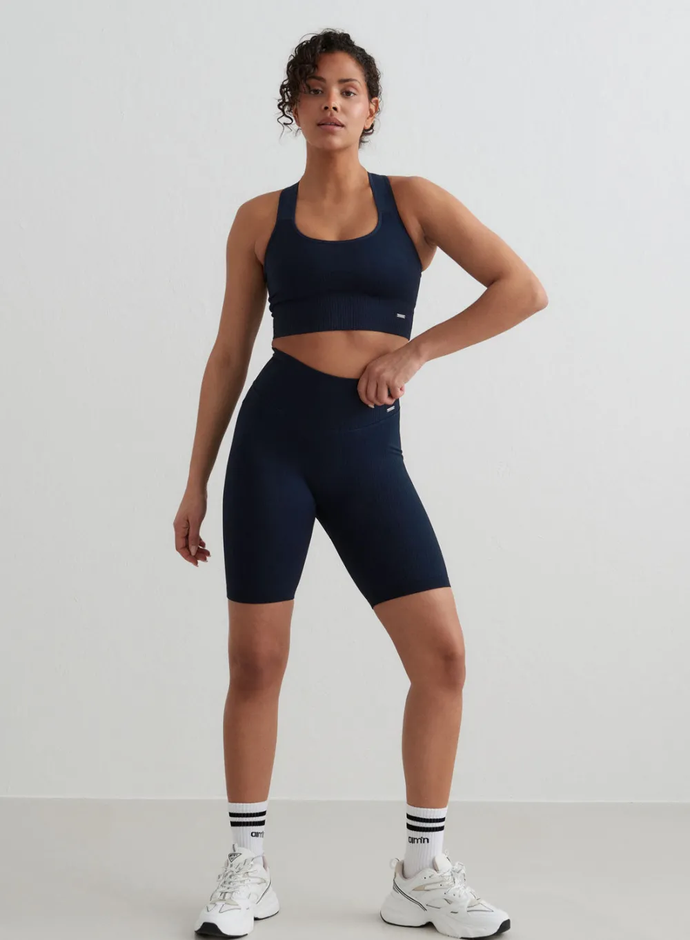 All Biker Shorts^AIM’N Ribbed Biker Shorts Navy