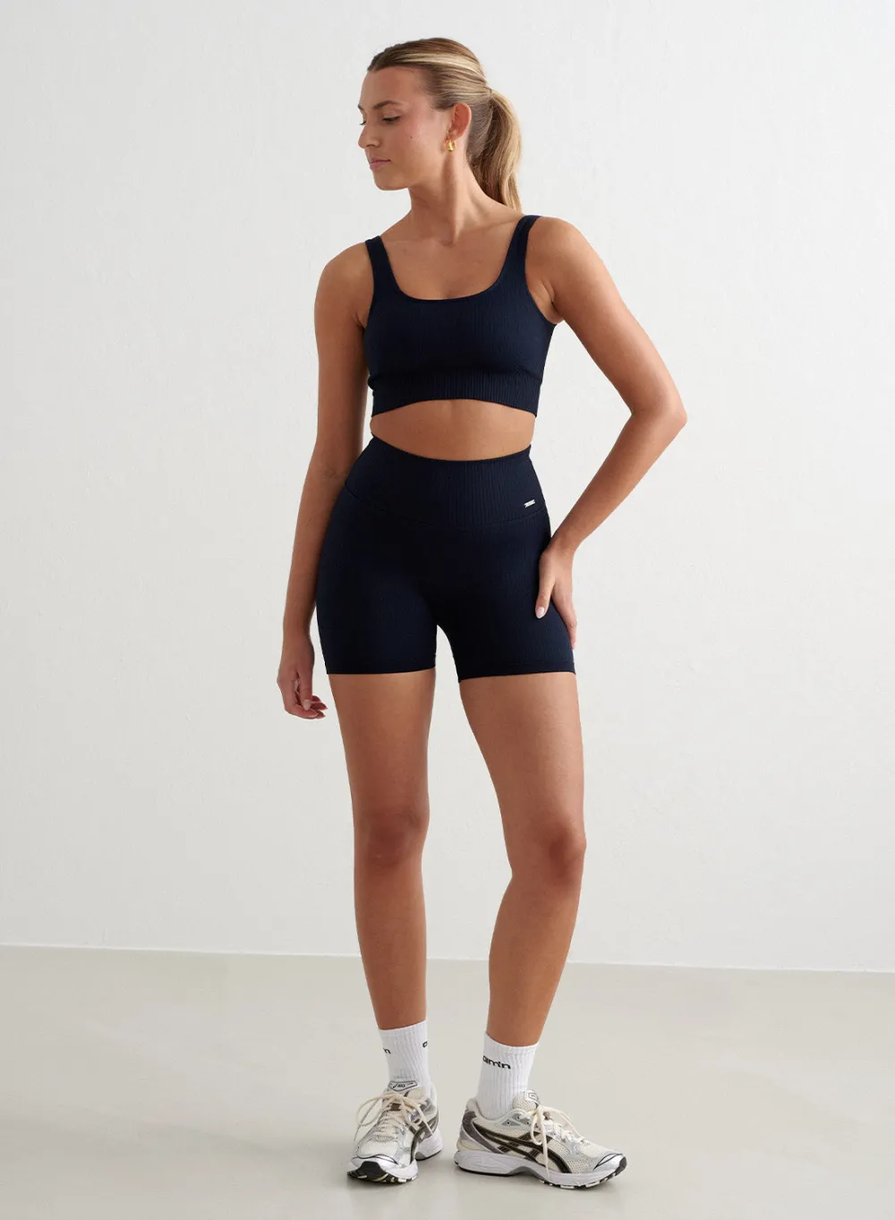 All Biker Shorts^AIM’N Ribbed Midi Biker Shorts Navy