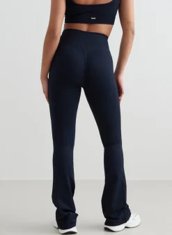 Treningstights|Ribbete Tights^AIM’N Ribbed Seamless Flare Tights Navy