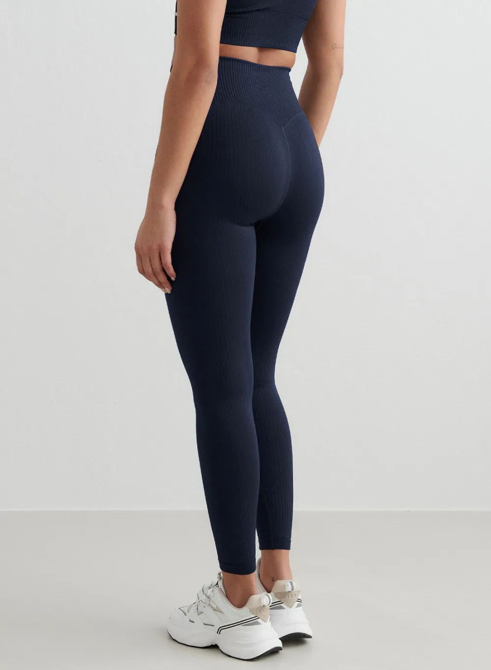 Treningstights|Ribbete Tights^AIM’N Ribbed Seamless Tights Navy