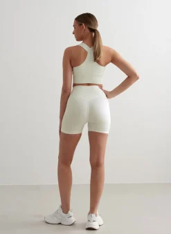 All Biker Shorts^AIM’N Off-White Ribbed Midi Biker Shorts Off white