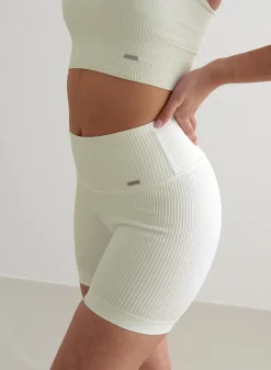 All Biker Shorts^AIM’N Off-White Ribbed Midi Biker Shorts Off white