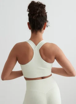 Ribbed Sports Bras|Seamless Sports Bras^AIM’N Off-White Ribbed Seamless High Support Bra Off white