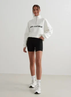 Langermede Skjorter|Sweatshirts^AIM’N Off-White Varsity Sweat Half Zip Off white