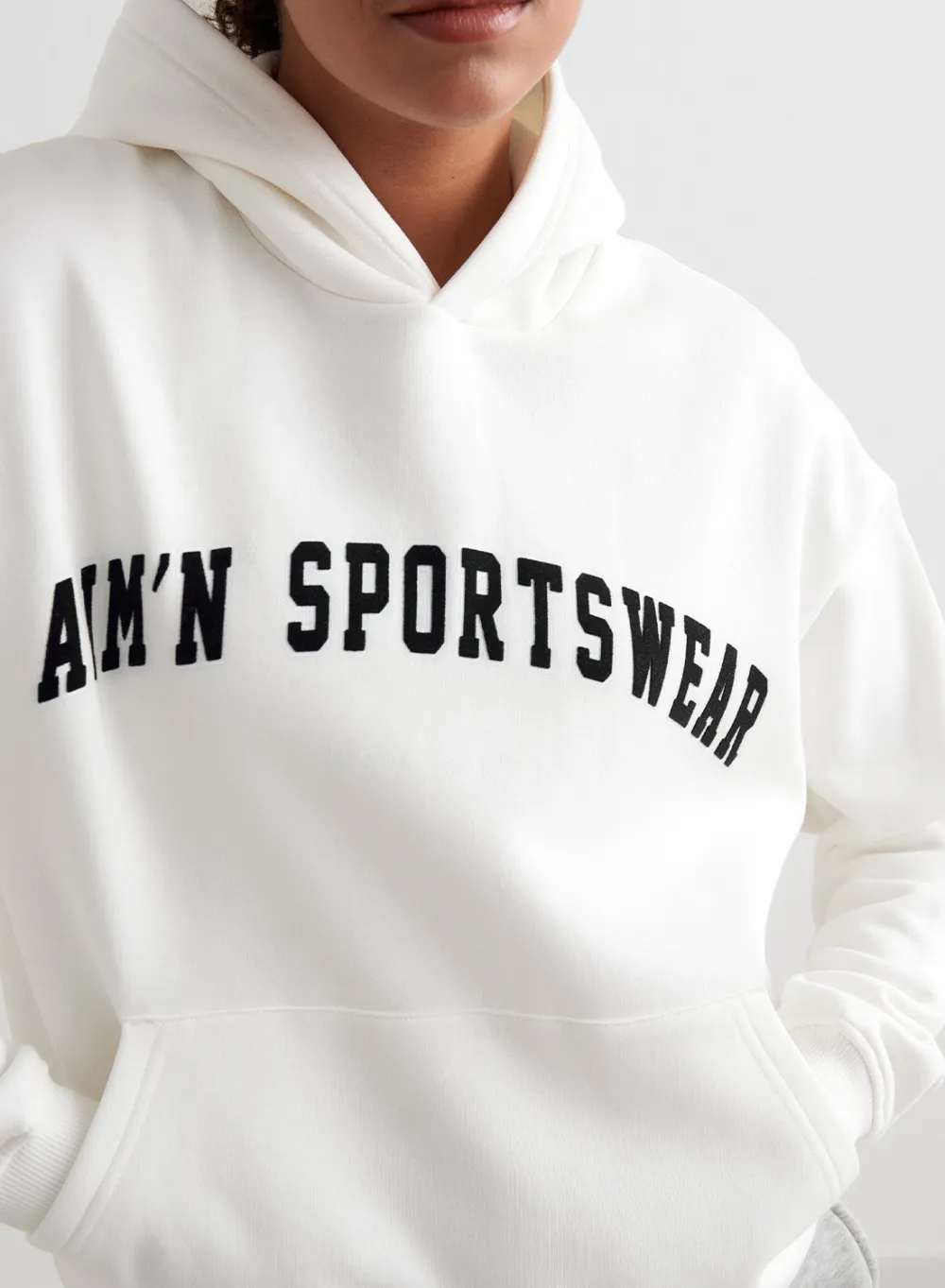 Langermede Skjorter|Sweatshirts^AIM’N Off-White Varsity Sweat Hood Off white