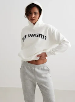Langermede Skjorter|Sweatshirts^AIM’N Off-White Varsity Sweat Hood Off white