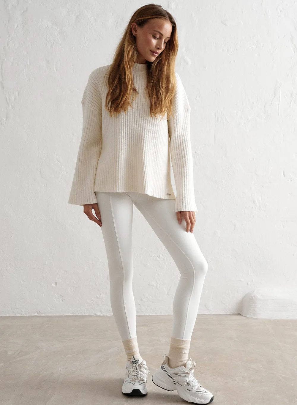 Treningstights^AIM’N Off-White Warming Pintuck Tights Off white