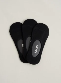 Sokker^AIM’N 3-Pack Invisible Workout Socks Black