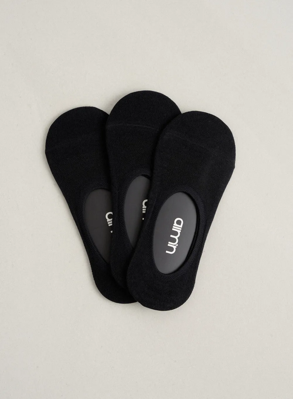 Sokker^AIM’N 3-Pack Invisible Workout Socks Black