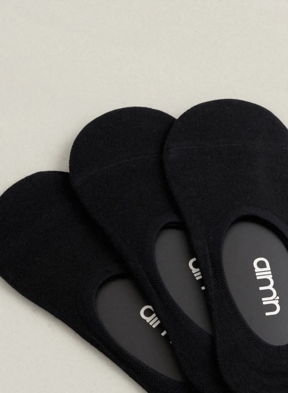 Sokker^AIM’N 3-Pack Invisible Workout Socks Black