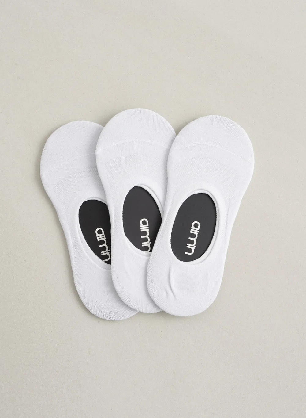 Sokker^AIM’N 3-Pack Invisible Workout Socks White