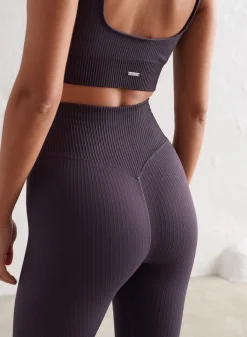 Treningstights|Ribbete Tights^AIM’N Ribbed Seamless Tights Plum