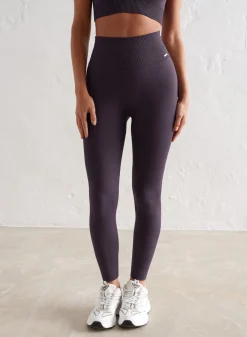 Treningstights|Ribbete Tights^AIM’N Ribbed Seamless Tights Plum