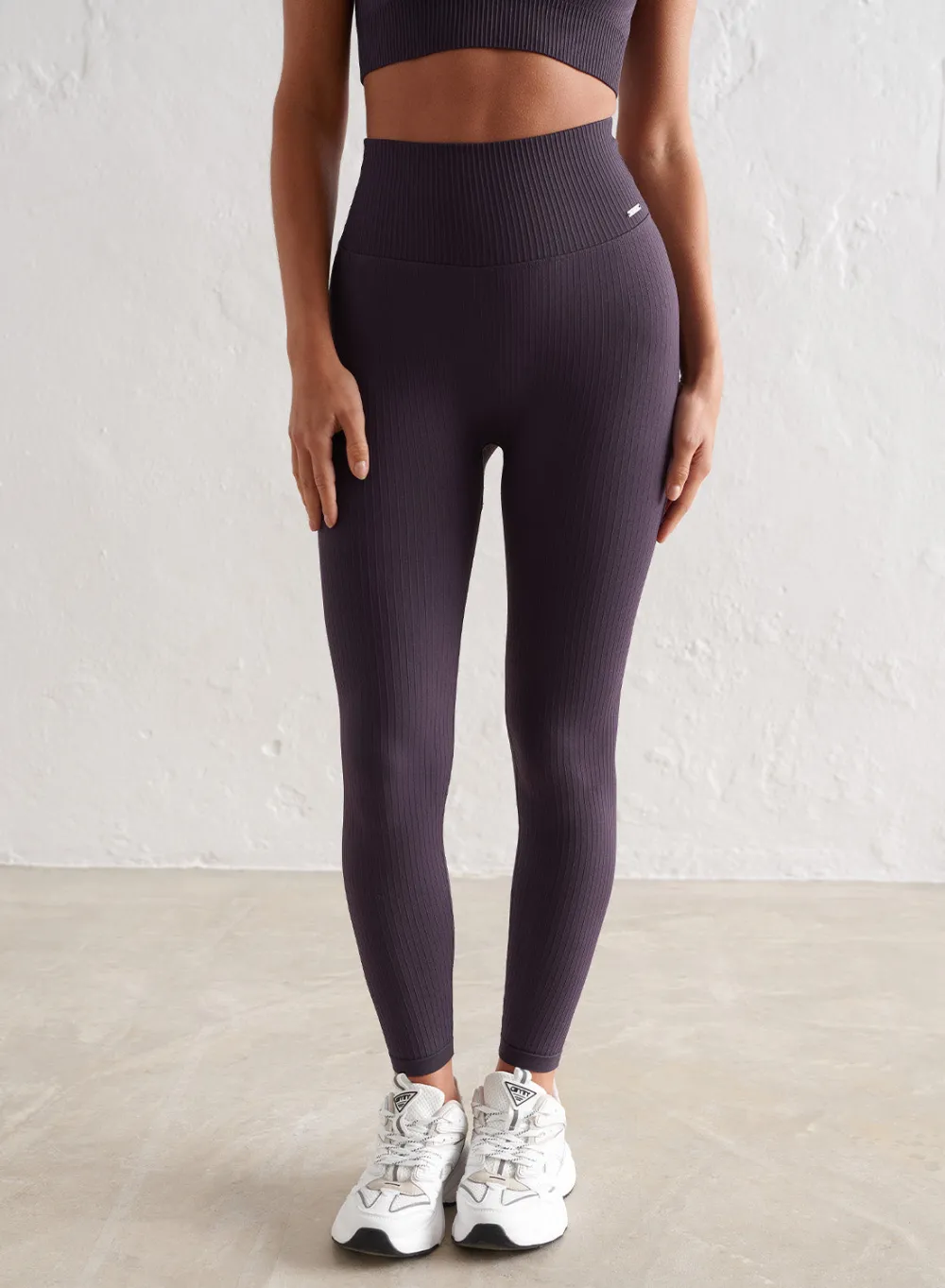 Treningstights|Ribbete Tights^AIM’N Ribbed Seamless Tights Plum
